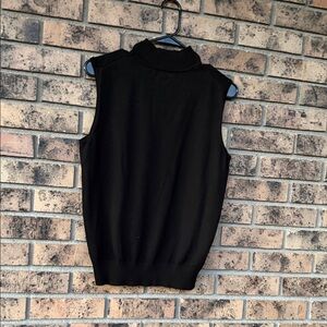 Black Sleeveless Turtleneck Sweater Vest